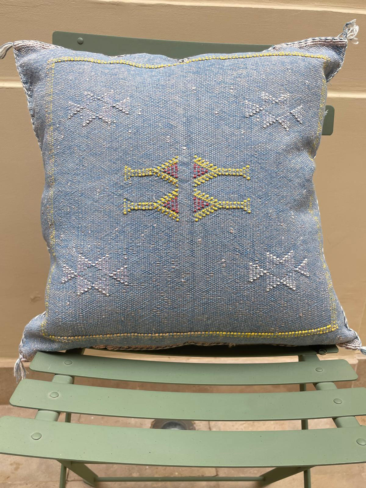 Handmade Moroccan Berber Cushion - Pale Blue (Cover) 49 x 49 cm