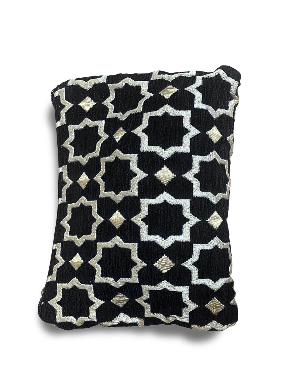 Moroccan Geometric Pattern Clutch Bag in Black