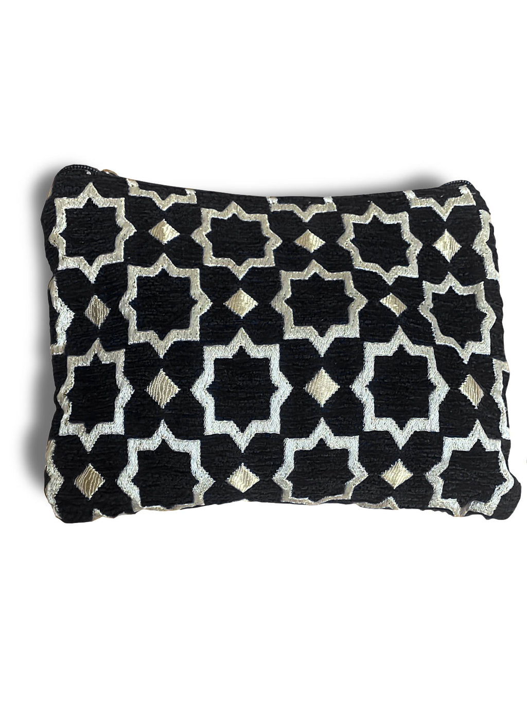 Moroccan Geometric Pattern Clutch Bag in Black