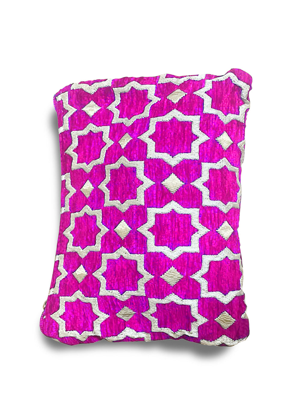 Moroccan Geometric Pattern Clutch Bag in Fuchsia