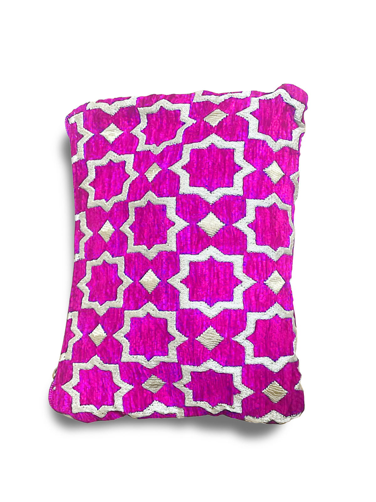 Moroccan Geometric Pattern Clutch Bag in Fuchsia