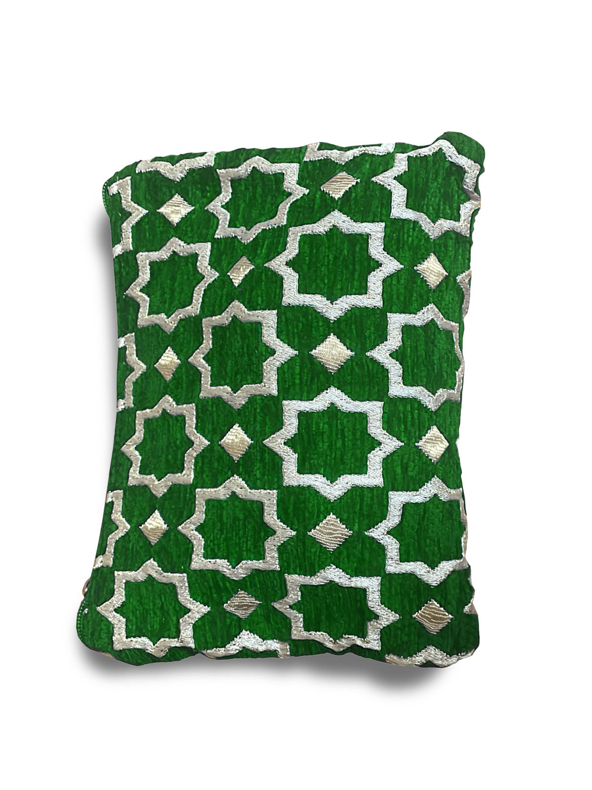 Moroccan Geometric Pattern Clutch Bag in Green