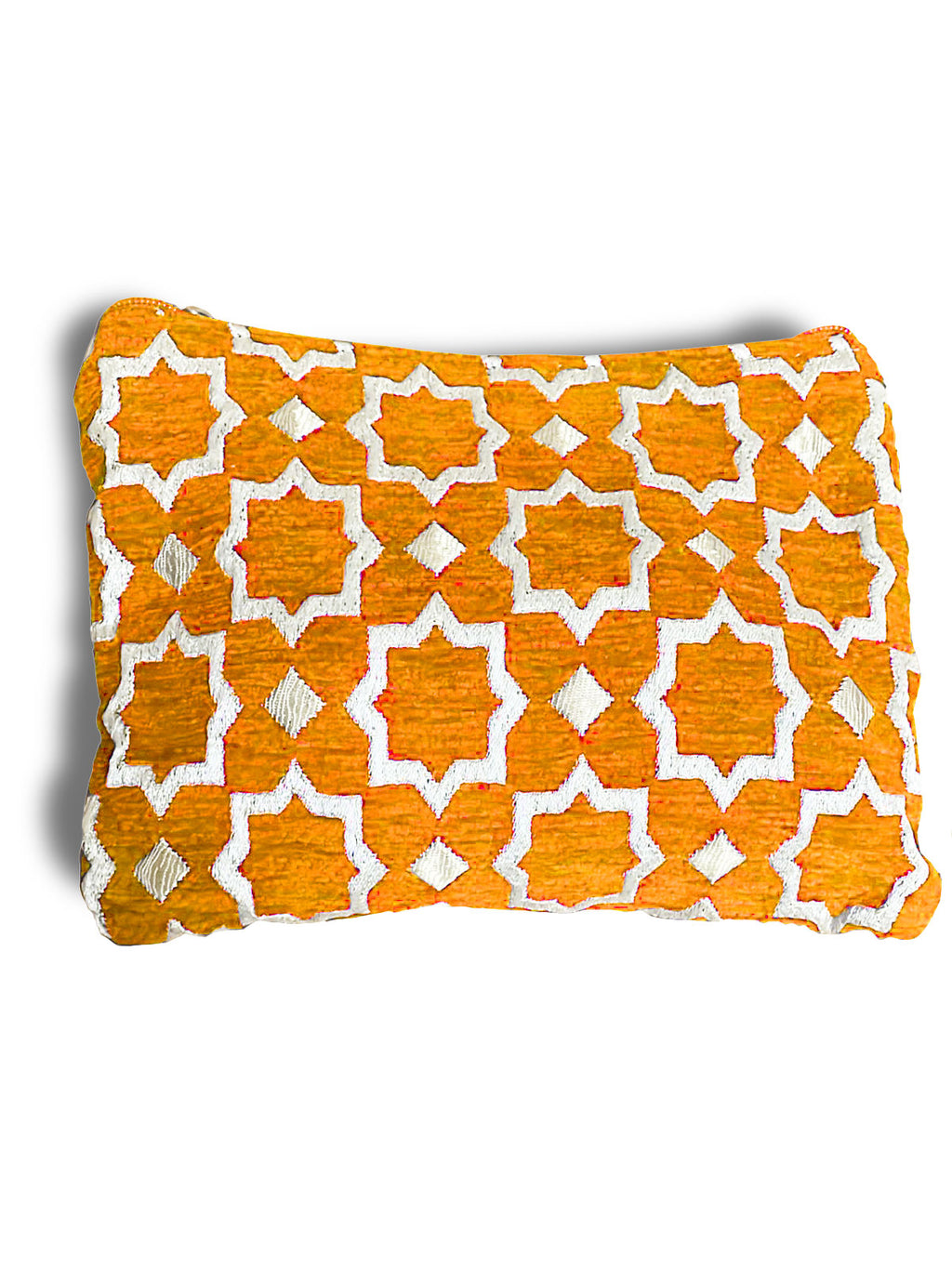 Moroccan Geometric Pattern Clutch Bag in Orange
