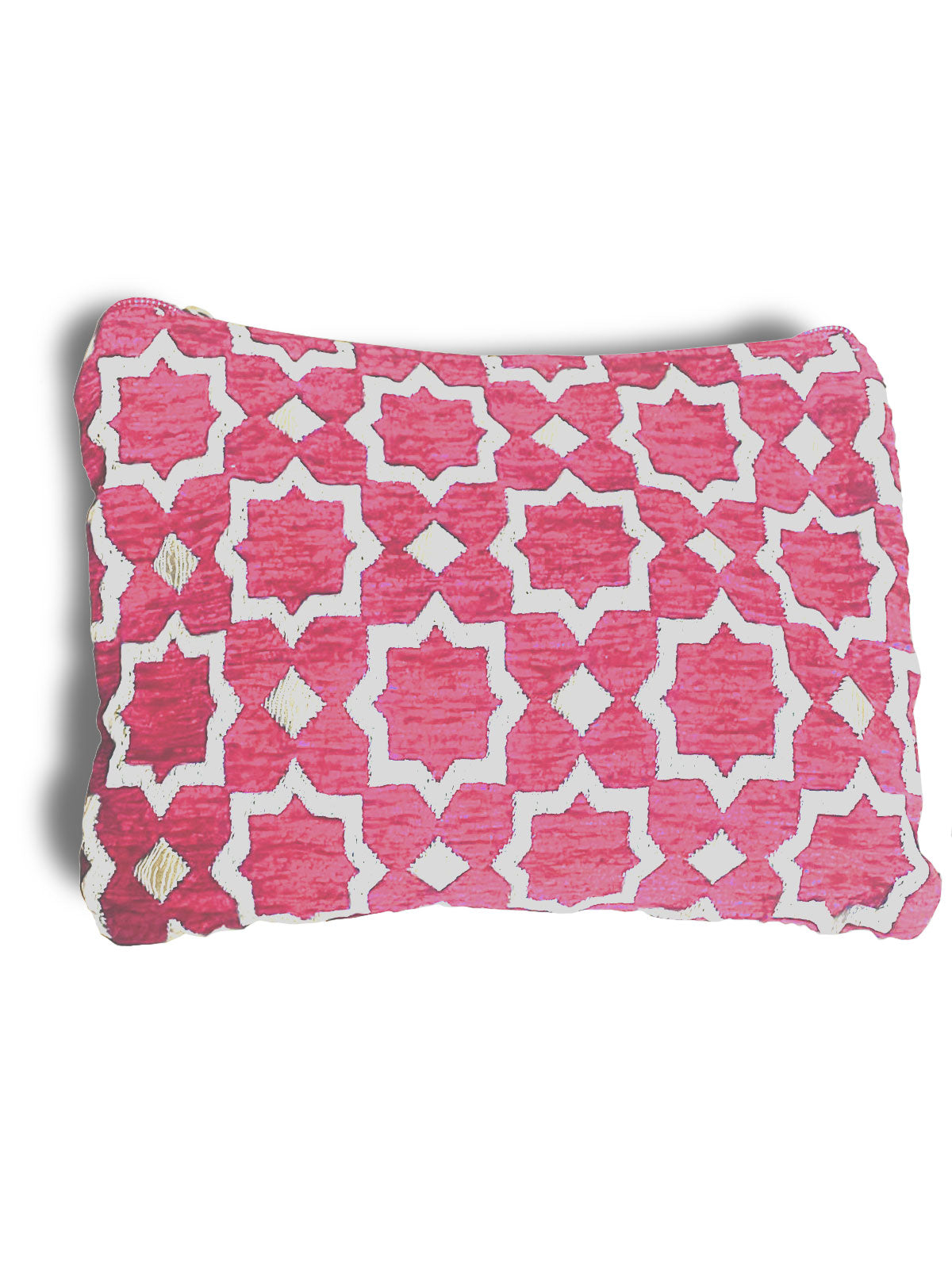 Moroccan Geometric Pattern Clutch Bag in Pink