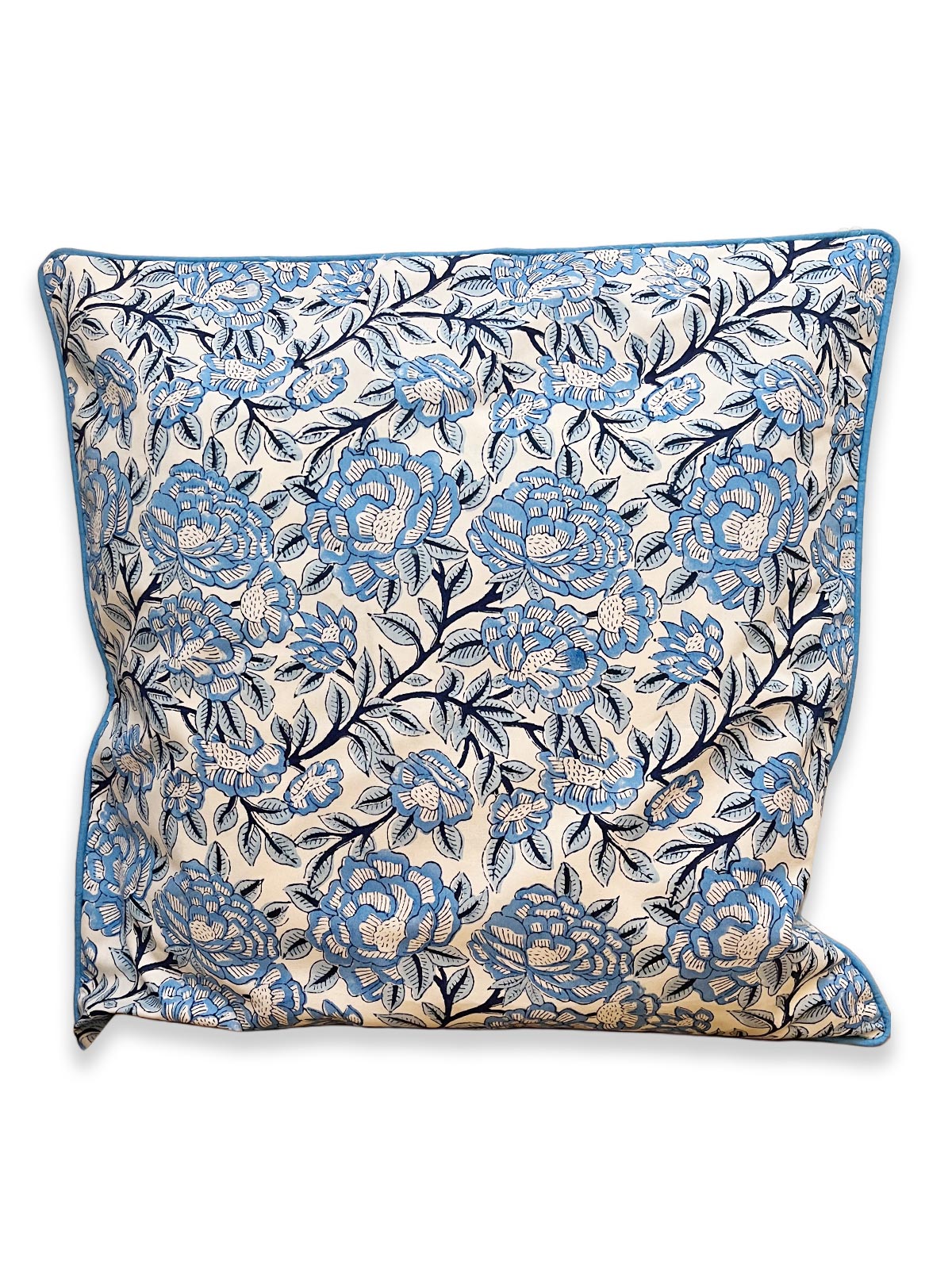 Delphine Floral Pattern Water Resistant Cushion - Pale Blue/Indigo Blue (Cover) 45 x 45 cm