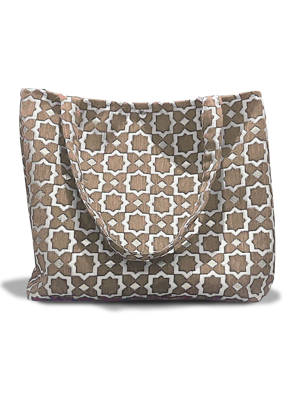 Moroccan Geometric Pattern Large Tote Bag in Fuchsia