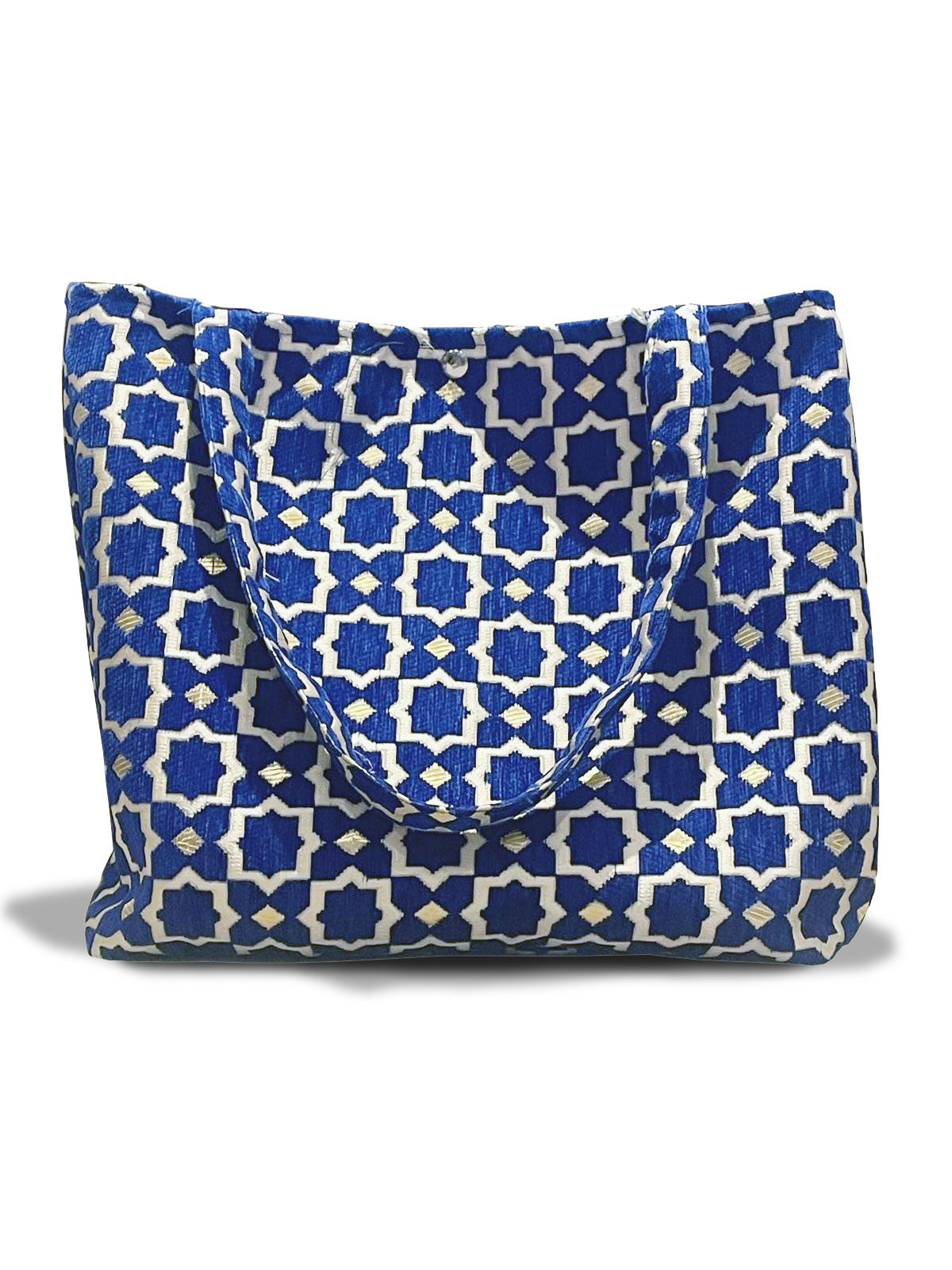 Moroccan Geometric Pattern Large Tote Bag in Fuchsia