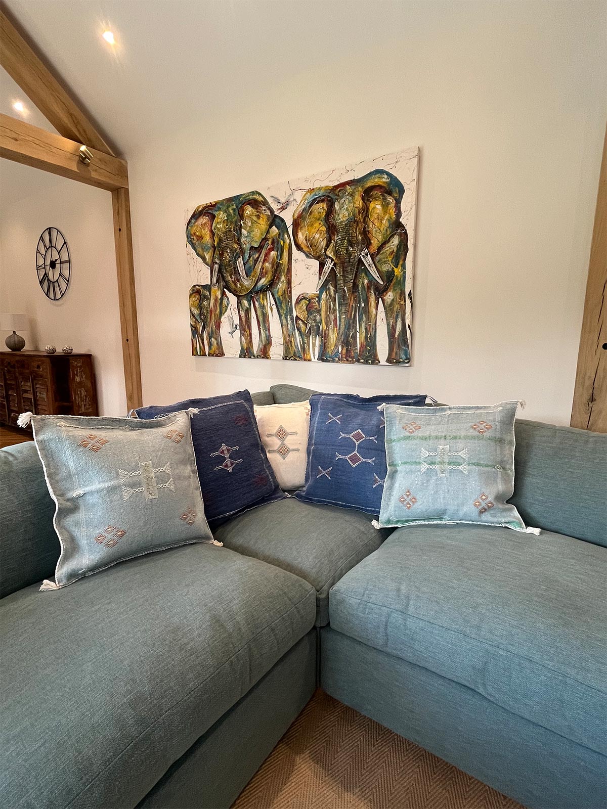 Zanbaq Handmade Moroccan Berber Cushion -Ocean (Cover) 49 x 49 cm