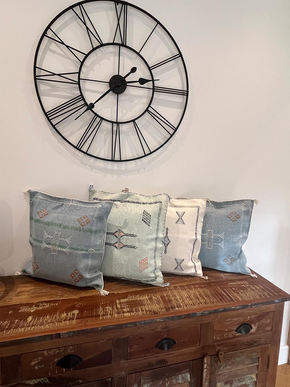 Zanbaq Handmade Moroccan Berber Cushion - Vireo Blue (Cover) 49 x 49 cm