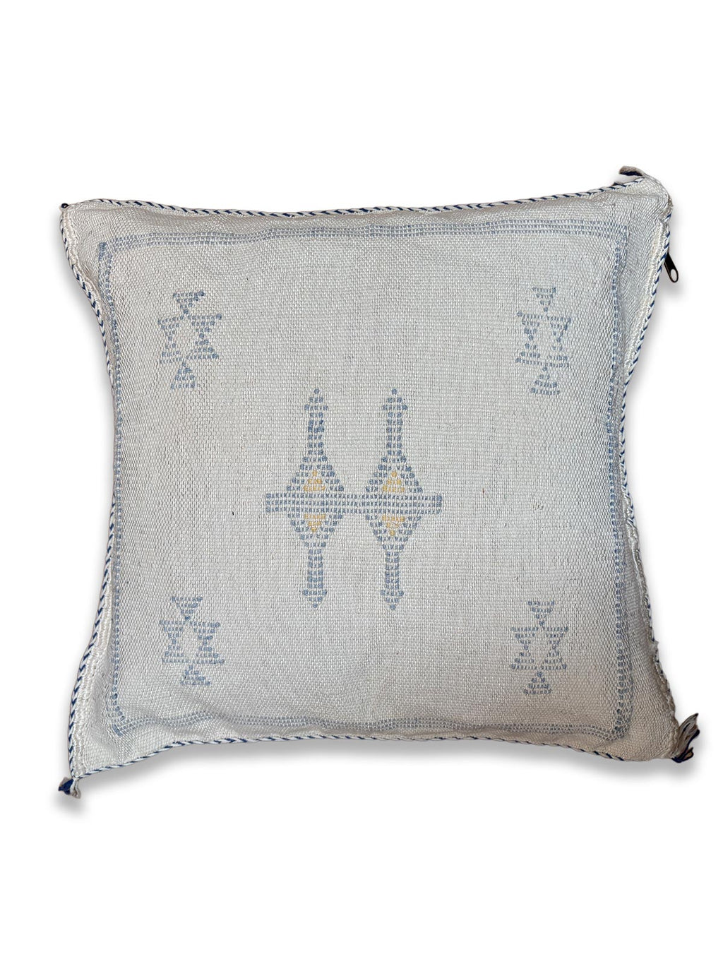 Zanbaq Handmade Moroccan Berber Cushion - White (Cover) 49 x 49 cm