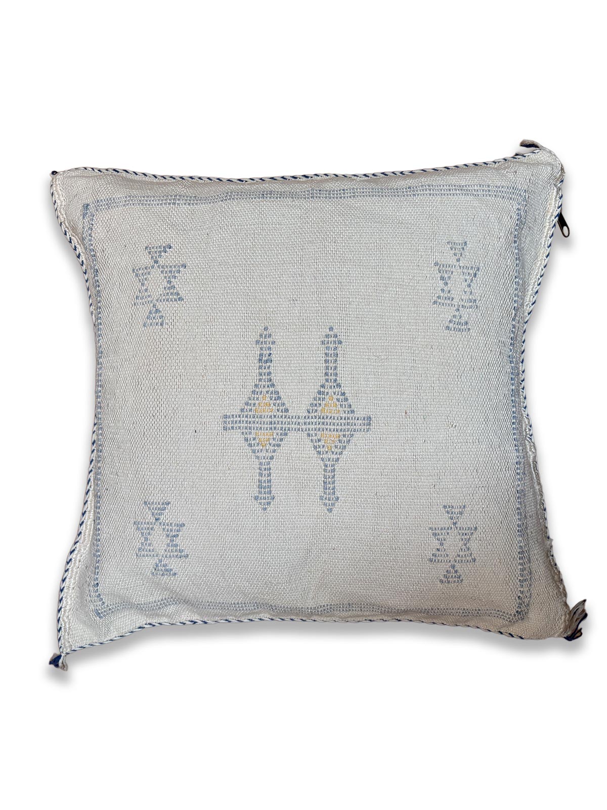 Zanbaq Handmade Moroccan Berber Cushion - White (Cover) 49 x 49 cm
