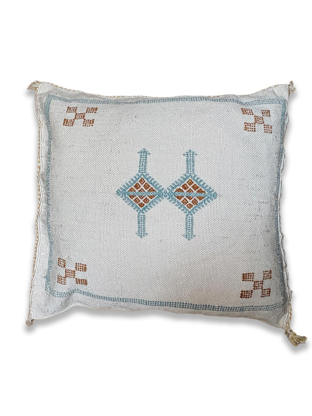 Zanbaq Handmade Moroccan Berber Cushion - White (Cover) 49 x 49 cm