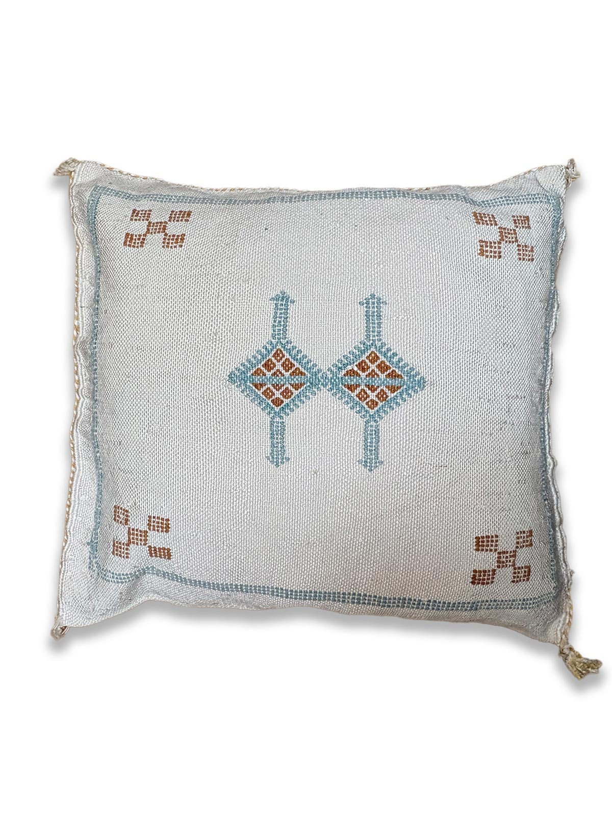Zanbaq Handmade Moroccan Berber Cushion - White (Cover) 49 x 49 cm