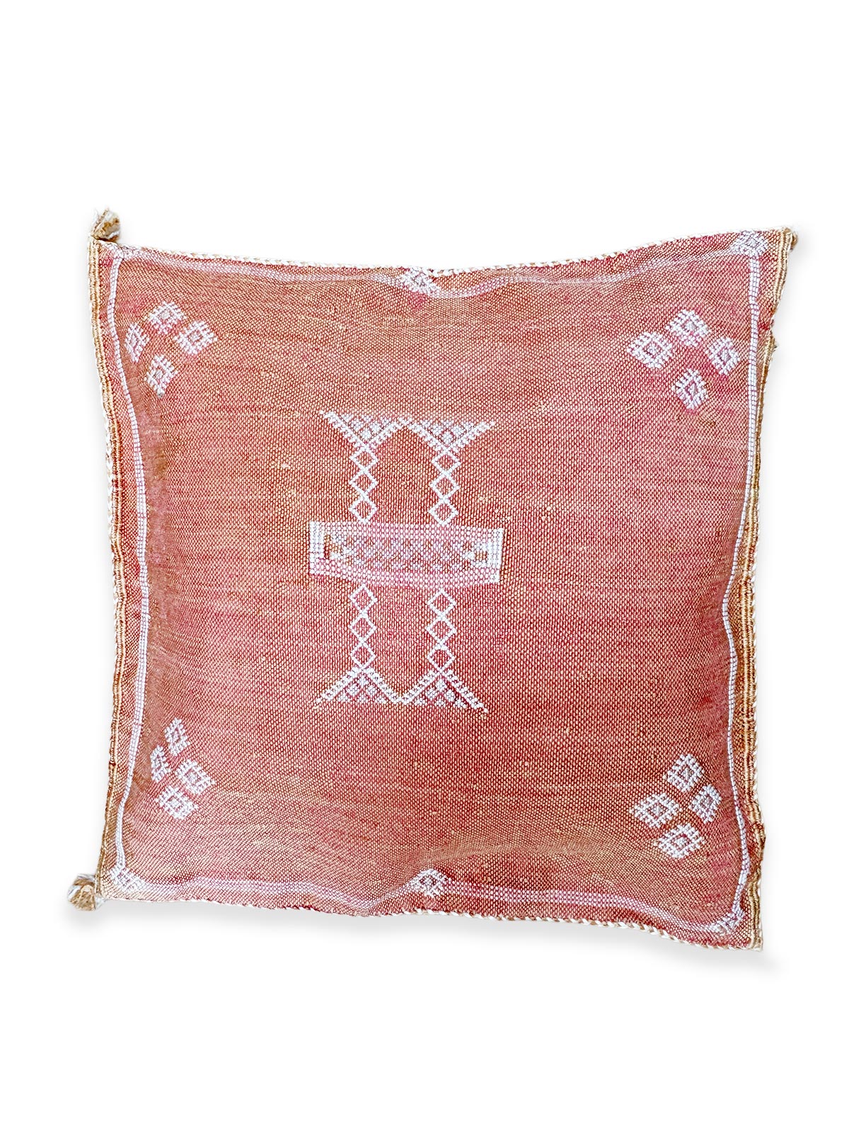 Zanbaq Handmade Moroccan Berber Cushion - Pale Orange (Cover) 49 x 49 cm