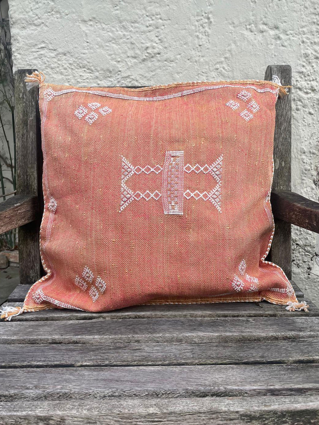 Zanbaq Handmade Moroccan Berber Cushion - Pale Orange (Cover) 49 x 49 cm