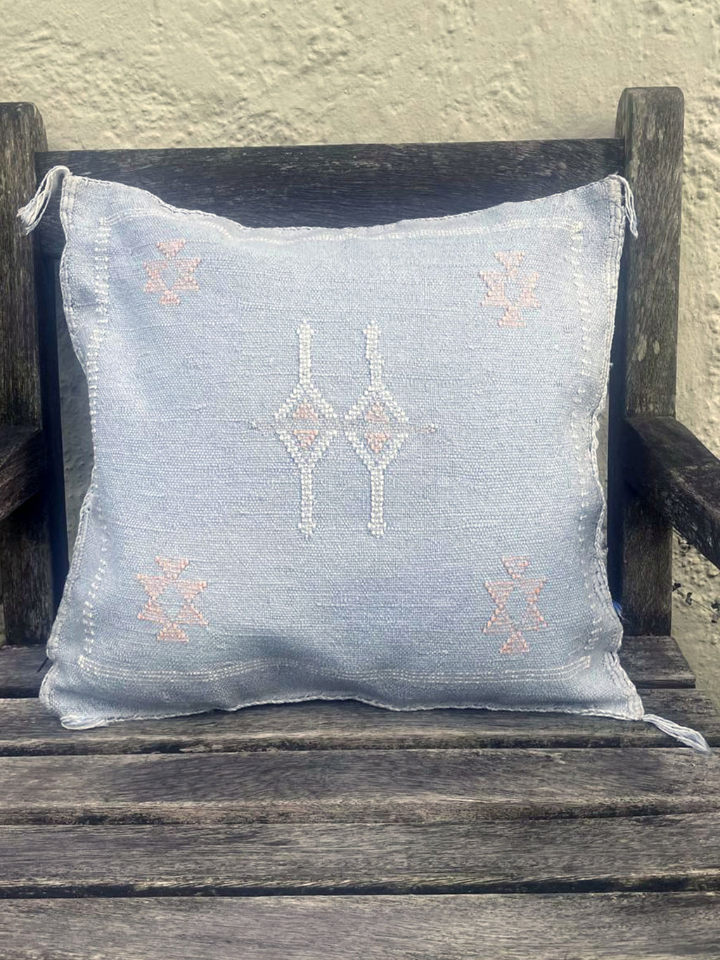 Zanbaq Handmade Moroccan Berber Cushion - Sky Blue (Cover) 49 x 49 cm